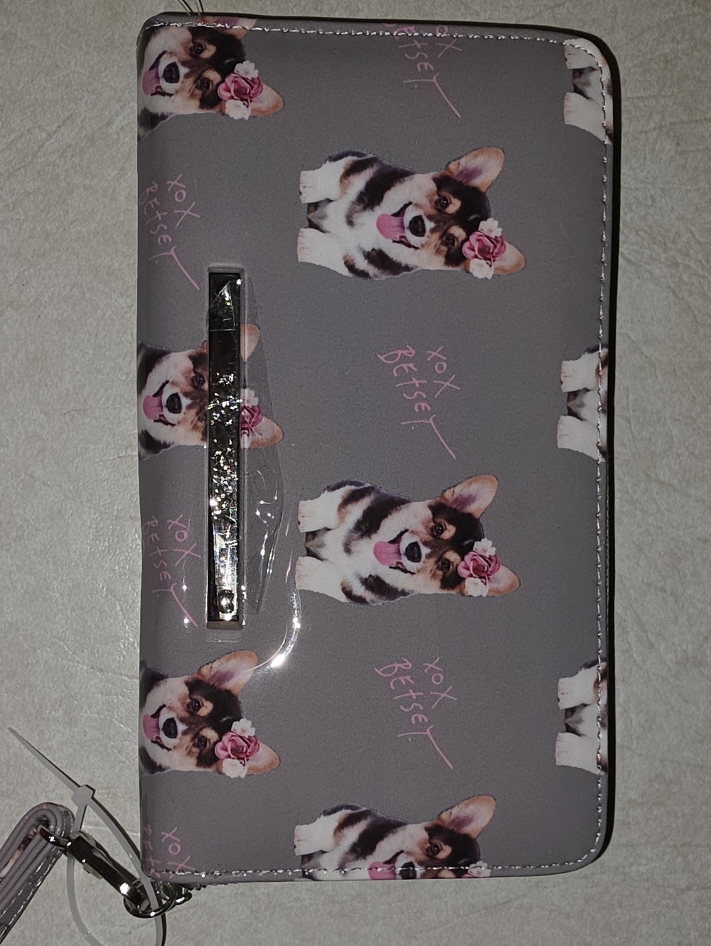 Betsey Johnson Gray Dog Wallet